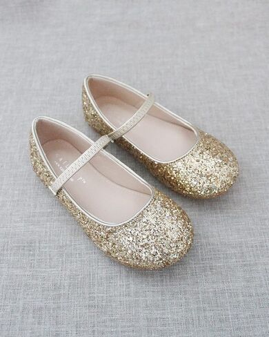 Rock Glitter Mary Jane Ballet Flats ، Flower Girls Shoes ، Fordler Girls ، أحذية الحفلات ، شقق أعياد الميلاد in Saudi Arabia