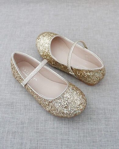 Rock Glitter Mary Jane Ballet Flats ، Flower Girls Shoes ، Fordler Girls ، أحذية الحفلات ، شقق أعياد الميلاد in Saudi Arabia