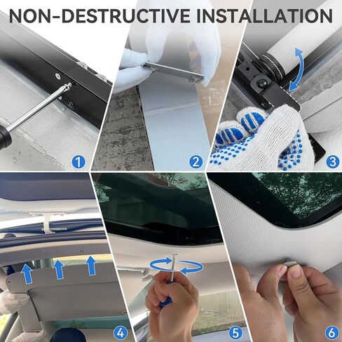 OEDRO Fit 2020-2024 Tesla Model Y Retractable Sunshade Roof, Upgraded 3.0 Full Coverage Windshield Glass Roof Sun Shade, UV Protection & Heat Resistance Shade Compatible with 2020-2024 Tesla Model Y in Saudi Arabia