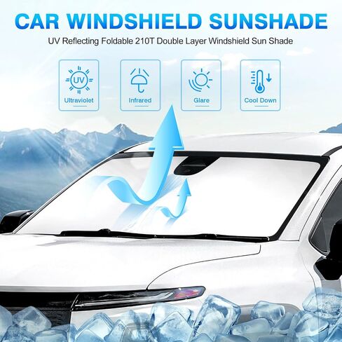 KUST مخصص FIT Windshield Sun Shade for 2024 2025 2026 Chevrolet Silverado EV/Chevy Silverado EV/GMC Sierra EV Sunshade Window Sun Protect in Saudi Arabia