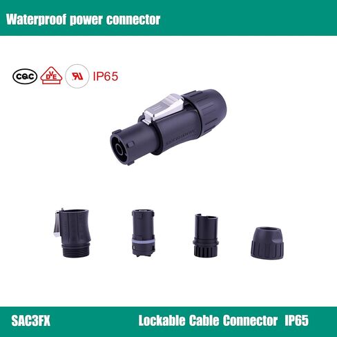 Toronce Hand-Built Professional powerCON True1 SAC3MX to SAC3FX Power True 14WAG Extension IP65 Power Cable (10Feet) in Kuwait