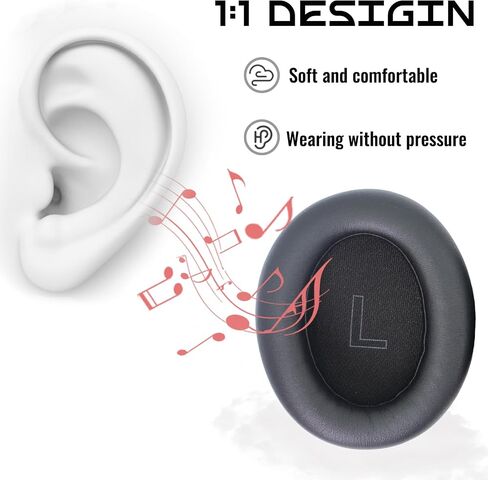 Replacement LifeQ10 Ear Pads, Compatible with Anker Soundcore Life Q10 / Q10 BT/Life 2 NEO Bluetooth Headphone Pads, Made of Soft Protein Leather and Memory Foam (Blue + Orange) in Kuwait