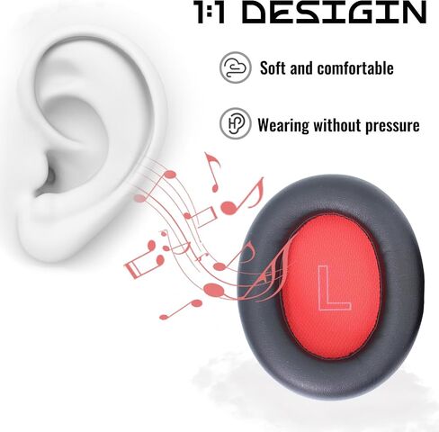Replacement LifeQ10 Ear Pads, Compatible with Anker Soundcore Life Q10 / Q10 BT/Life 2 NEO Bluetooth Headphone Pads, Made of Soft Protein Leather and Memory Foam (Blue + Orange) in Kuwait