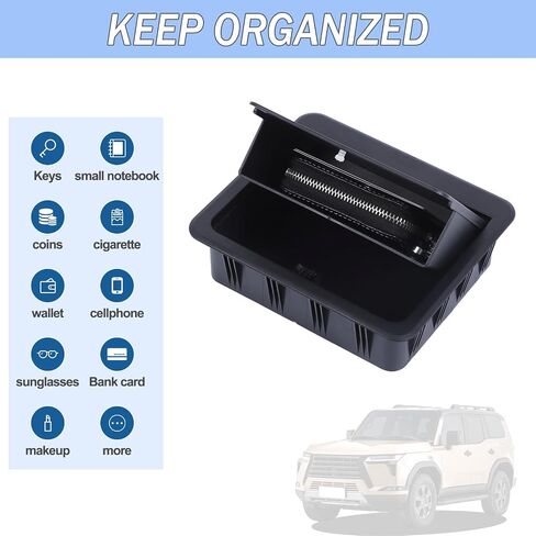 Aunginsy Car Armrest Hidden Storage Box Compatible with L-EXUS GX550 2024 2025 Center Console Armrest Handrail Privacy Storage Box Organizer Tray ABS Insert Pallet Manager Fit GX 550h Accessories in Saudi Arabia