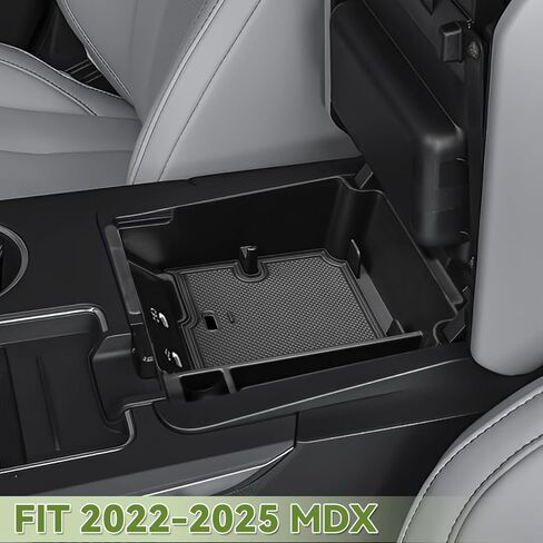 منظم وحدة التحكم المركزية متوافقة مع 2022-2025 Acura MDX الملحقات الداخلية للذراعين المتوسطة مربع المقصورة الثانوية مقصورة إدراج صينية أسود in Saudi Arabia