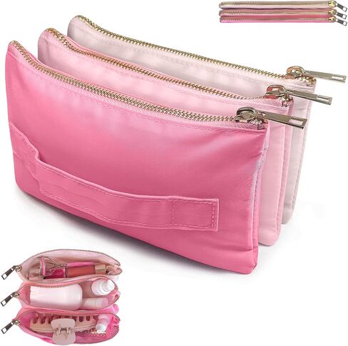 Accordion Makeup Bag, Travel Makeup Bag with 6 Compartments, Large Capacity Cosmetic Bags for Women, Toiletry Bag for Women, Makeup Organizer, Zipper Pouch Preppy Stuff in Saudi Arabia