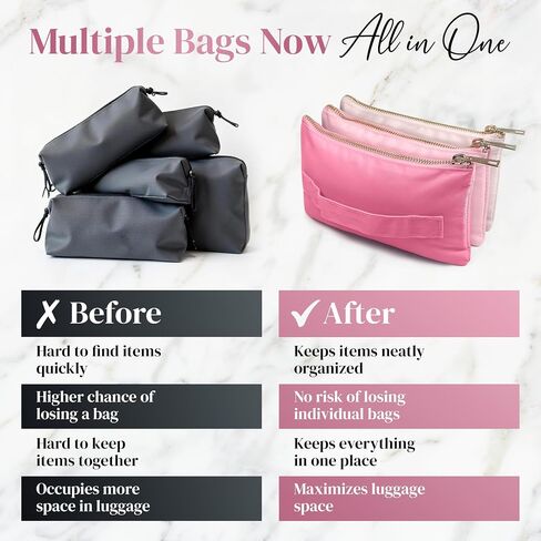 Accordion Makeup Bag, Travel Makeup Bag with 6 Compartments, Large Capacity Cosmetic Bags for Women, Toiletry Bag for Women, Makeup Organizer, Zipper Pouch Preppy Stuff in Saudi Arabia