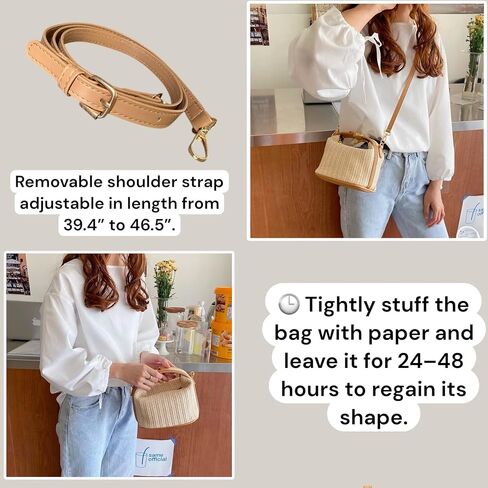 Modern Women’s Straw Crossbody Bag – Woven Summer Handbag with Long Strap, Trendy Boho Style, Lightweight Purse with Faux Leather Details, Casual Chic Shoulder Bag for Beach or City Outfits in Saudi Arabia