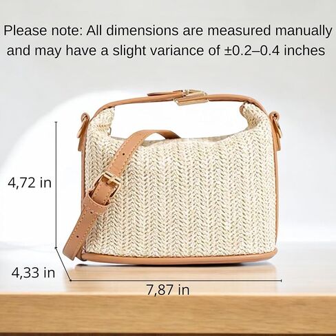 Modern Women’s Straw Crossbody Bag – Woven Summer Handbag with Long Strap, Trendy Boho Style, Lightweight Purse with Faux Leather Details, Casual Chic Shoulder Bag for Beach or City Outfits in Saudi Arabia