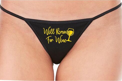 Knaughty Knickers Will Remove For Wine Bring Me Another Glass Feeling Slutty Black String Thong Adult Flirty Fun in Saudi Arabia