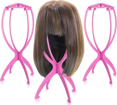 Wig Stand, Portable Wig Holder Wig Head Stand for All Wigs Travel Wig Hair Stylist Gifts for Women(black (2 pack)) in Kuwait