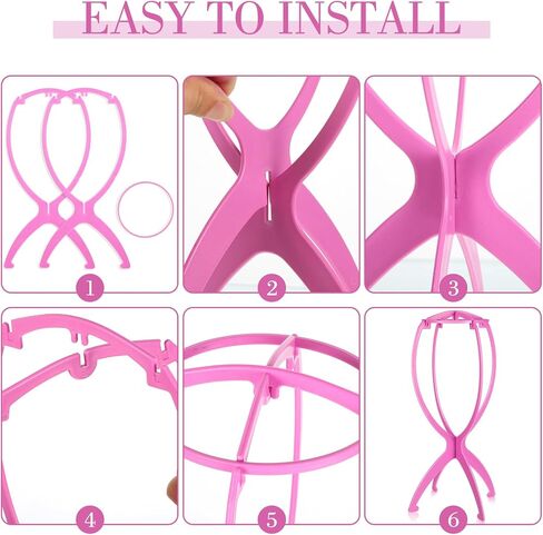 Wig Stand, Portable Wig Holder Wig Head Stand for All Wigs Travel Wig Hair Stylist Gifts for Women(black (2 pack)) in Kuwait