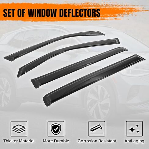 الشريط على Window Visor Deflectors متوافقة مع 2009-2015 Honda Pilot SUV ، والزخارف الدخان النحيف الاكريليك النحيف ملون حراس النافذة ، ومجموعة تنفيس من جانب الرياح ، 4 قطع in Saudi Arabia