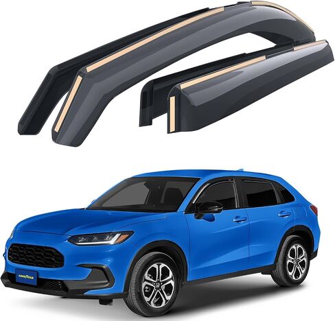 Goodyear shatterproof in-channel windows diplectors for Honda HR-V 2023-2025 ، حرس المطر ، وأقوى النوافذ للسيارات ، وينحرف في تنفيس ، وملحقات السيارات ، و 4 أجهزة كمبيوتر-GY008428 in Saudi Arabia
