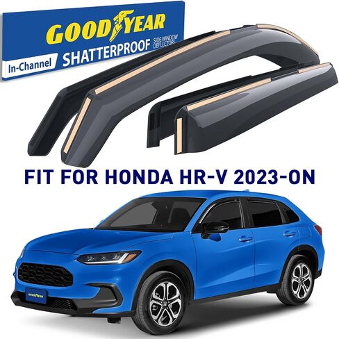 Goodyear shatterproof in-channel windows diplectors for Honda HR-V 2023-2025 ، حرس المطر ، وأقوى النوافذ للسيارات ، وينحرف في تنفيس ، وملحقات السيارات ، و 4 أجهزة كمبيوتر-GY008428 in Saudi Arabia