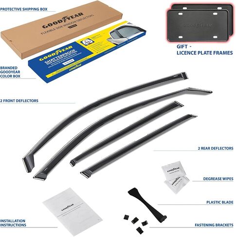 Goodyear shatterproof in-channel windows diplectors for Honda HR-V 2023-2025 ، حرس المطر ، وأقوى النوافذ للسيارات ، وينحرف في تنفيس ، وملحقات السيارات ، و 4 أجهزة كمبيوتر-GY008428 in Saudi Arabia