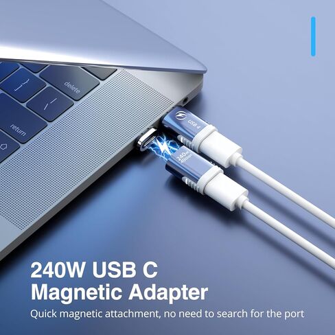 Magnetic USB C Adapter 240W 2 Pack, 24Pin USBC Magnetic Adapter, Straight 40Gbps 8K 60Hz Type C for Phone 16/15 Series, Ma-Book Pro/Pad Series (Pink) in Kuwait