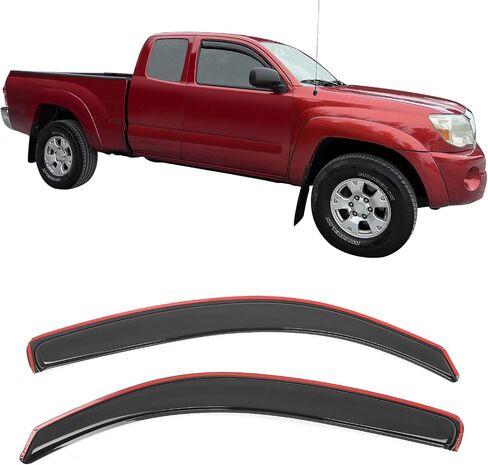 Ikon Motorsports in Channel Window Vensors متوافقة مع 2005-2015 Toyota Tacoma Access Cab ، حراس المطر الدخان النحيف على الطراز ، وينفرفون الرياح الجانبية 2pcs in Saudi Arabia