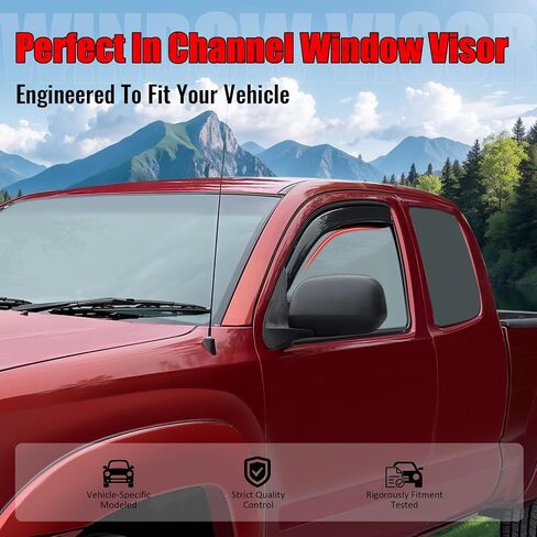 Ikon Motorsports in Channel Window Vensors متوافقة مع 2005-2015 Toyota Tacoma Access Cab ، حراس المطر الدخان النحيف على الطراز ، وينفرفون الرياح الجانبية 2pcs in Saudi Arabia
