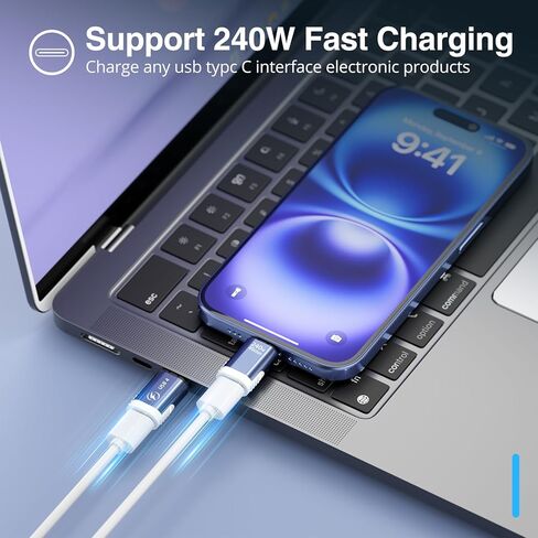 Magnetic USB C Adapter 240W 2 Pack, 24Pin USBC Magnetic Adapter, Straight 40Gbps 8K 60Hz Type C for Phone 16/15 Series, Ma-Book Pro/Pad Series (Pink) in Kuwait