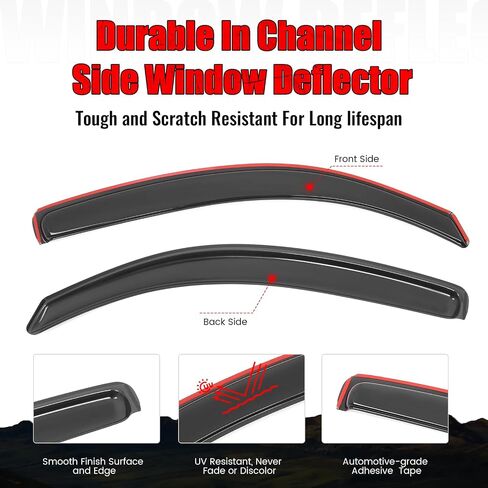 Ikon Motorsports in Channel Window Vensors متوافقة مع 2005-2015 Toyota Tacoma Access Cab ، حراس المطر الدخان النحيف على الطراز ، وينفرفون الرياح الجانبية 2pcs in Saudi Arabia