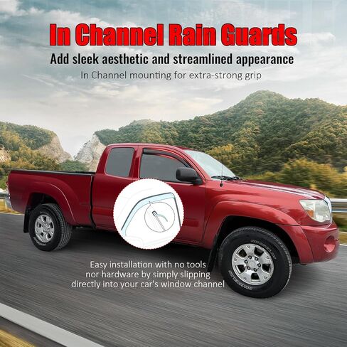 Ikon Motorsports in Channel Window Vensors متوافقة مع 2005-2015 Toyota Tacoma Access Cab ، حراس المطر الدخان النحيف على الطراز ، وينفرفون الرياح الجانبية 2pcs in Saudi Arabia