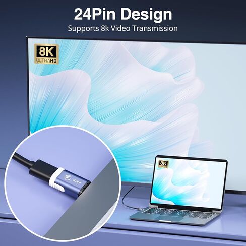 Magnetic USB C Adapter 240W 2 Pack, 24Pin USBC Magnetic Adapter, Straight 40Gbps 8K 60Hz Type C for Phone 16/15 Series, Ma-Book Pro/Pad Series (Pink) in Kuwait