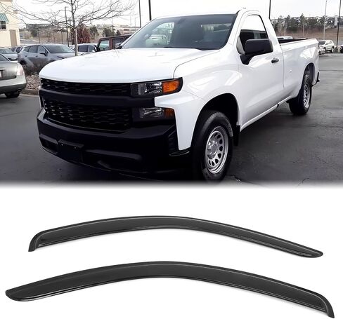 FreeMotor802® Tape-on Window Windows Diflectors Rain Sun Guards تنفيس ، متوافق مع 2019-2025 Chevrolet Silverado & GMC Sierra 1500 2500 3500 CAB STARDANT in Saudi Arabia