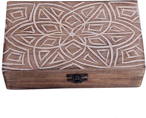 Great Birthday Gift Ideas Handmade Decorative Wooden Jewelry Box Jewelry Organizer Keepsake Box Treasure Chest Trinket Holder Watch Box Storage Box Housewarming Gifts Women in Saudi Arabia