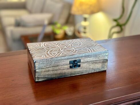 Great Birthday Gift Ideas Handmade Decorative Wooden Jewelry Box Jewelry Organizer Keepsake Box Treasure Chest Trinket Holder Watch Box Storage Box Housewarming Gifts Women in Saudi Arabia