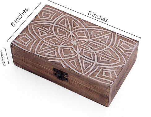 Great Birthday Gift Ideas Handmade Decorative Wooden Jewelry Box Jewelry Organizer Keepsake Box Treasure Chest Trinket Holder Watch Box Storage Box Housewarming Gifts Women in Saudi Arabia