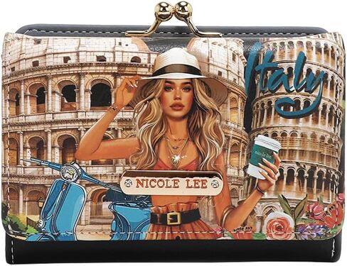 محفظة Nicole Lee Trifold ، 15 فتحات بطاقة (مارثا تسافر إيطاليا) in Kuwait
