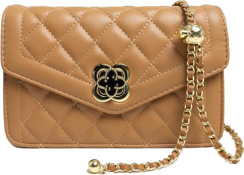 Quilted Leather Crossbody Bags for Women Trendy Ladies Shoulder Purse Satchel HandBag with Chain Strap in Saudi Arabia