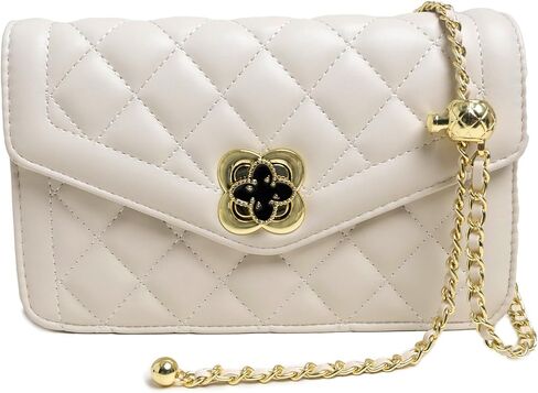 Quilted Leather Crossbody Bags for Women Trendy Ladies Shoulder Purse Satchel HandBag with Chain Strap in Saudi Arabia