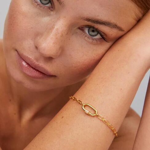سوار سلسلة Kendra Scott Bristol ، 18 كيلو كيلو الذهب فيرميل ، الياقوت الأبيض in Saudi Arabia
