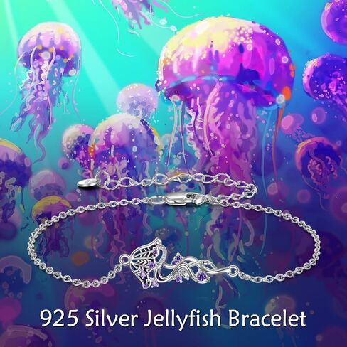 YFN Jellyfish Bracelet 925 Sterling Silver Jellyfish Bracelet Ocean Jewelry Gifts for Women in Saudi Arabia