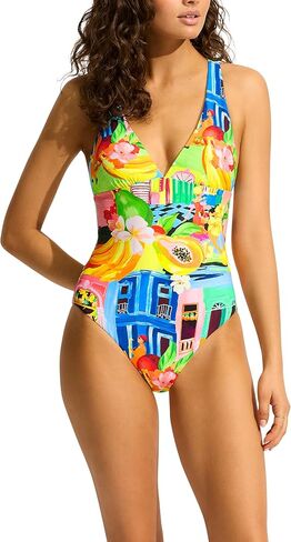 Seafolly Women's Deep V الرقبة قطعة واحدة in Saudi Arabia