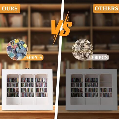 رف كتب مضاد للقلق للبالغين يحتوي على 300 كتاب من العلامات التجارية الصغيرة غير المتكررة مع عمود كتاب، مكتبة صغيرة تخلص من القلق رف الكتب المصغر الخاص بك لمحبي الكتب، ديكور المنزل الجمالي in Kuwait