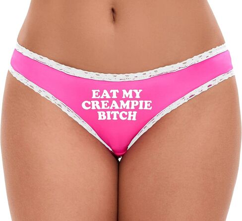 Knaughty Knickers Eat My Creampie Bitch - Sissy Boi Cum Slut - Cuck Hubby Pink and White Bikini Panties Adult Flirty Fun in Saudi Arabia