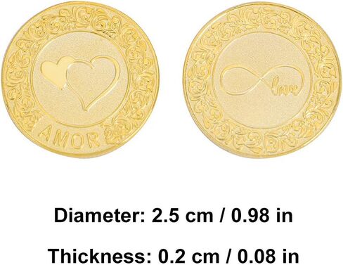 Tingku Gold Wedding Unity Coins مجموعة Arras de Boda Cermony Cermony Ceremony Arrhae Coin مع صندوق جمع الكتب - اللغة الإنجليزية in Kuwait