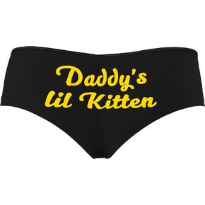 Knaughty Knickers Daddys Little Kitten - DDLG Play - CGLG Black Boyshort Panties With Adult Design in Saudi Arabia