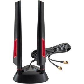 9dBi WiFi 6 6E Tri-Band 2.4GHz + 5 GHz + 6GHz Magnetic Base Gaming WiFi Antenna with Adapter for WiFi 6 6E Router PC Desktop Computer PCI-E WiFi 6E Card WiFi Gaming Motherboard in Kuwait
