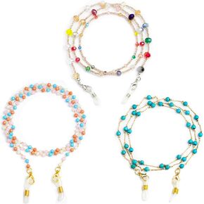 6 Styles of Eyeglasses Chains, Beaded Sunglasses Strap Holder, Elegant Eyewear Retainer Chain for Women in Kuwait