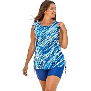 Swim 365 Women's Plus Size Chlorine Resistant Swim Tank Coverup with Side Ties in Saudi Arabia