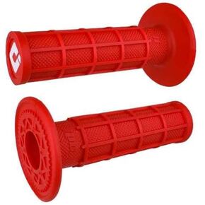 MPP+ ODI Ruffian Full Waffle MX Motorcycle Dirtbike E-Bike Medium Compound Rubber Grips Red for Twist Throttle Made in The USA in Saudi Arabia
