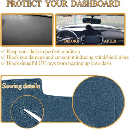 حصيرة غلاف DASH مخصصة ل Ford Ranger Bronco II Dashboard Cover Cover Carpet J301 (Navy Blue) in Kuwait