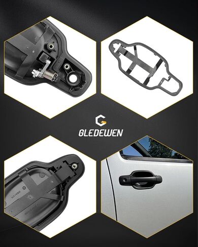 مقبض باب خارجي Gledewen، متوافق مع 2004-2012 Chevy Colorado، GMC Canyon، Isuzu، جانب السائق الأمامي الأيسر الخارجي، استبدال # GM1310141، 25875521 | مقبض خارجي أسود اللون مع فتحة للمفتاح in Saudi Arabia