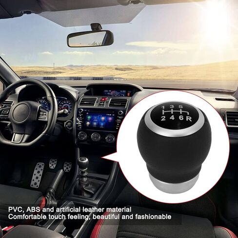 Fydun 6 Speed Gear Shift Knob Gear Shift Handball Manual Artificial Leather Replacement for (Red) in Saudi Arabia