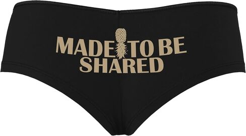 Knaughty Knickers مصنوعة ليكون مشتركا مقلاعا Hotwife الأناناس نمط الحياة الأسود سراويل بويشورت مع تصميم الكبار in Saudi Arabia
