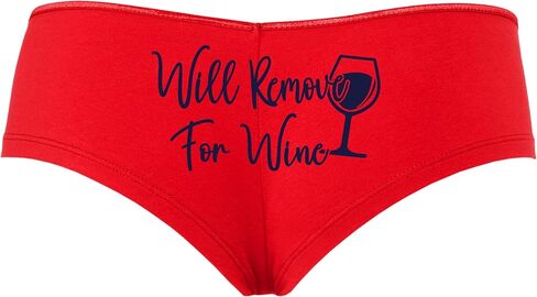 Knaughty Knickers Will Remove For Wine Bring Me Another Glass Feeling Slutty Red Boyshort Panties With Adult Design in Saudi Arabia